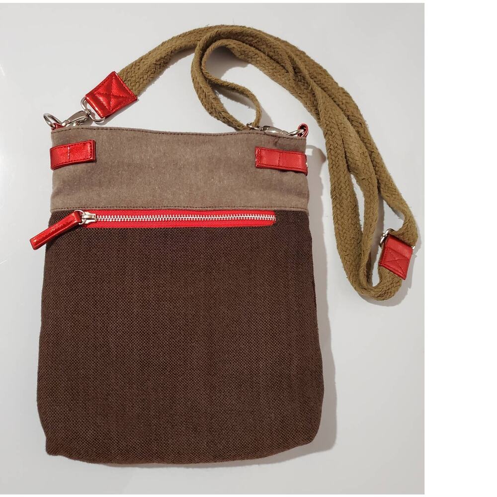 Corazon De Melon Floral Mexican Designer Adjustable Velour Canvas Crossbody Bag - Picture 6 of 11